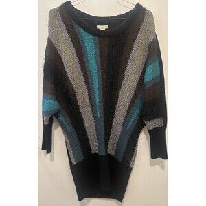 Vertigo Paris Mohair Blend Striped Sweater Size L Dolman Sleeve Boho Oversized